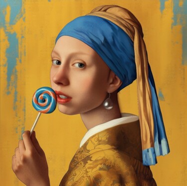 Digital Arts με τίτλο "Ragazza con Lollipop" από Wonder Art, Αυθεντικά έργα τέχνης, 2D ψηφιακή εργασία