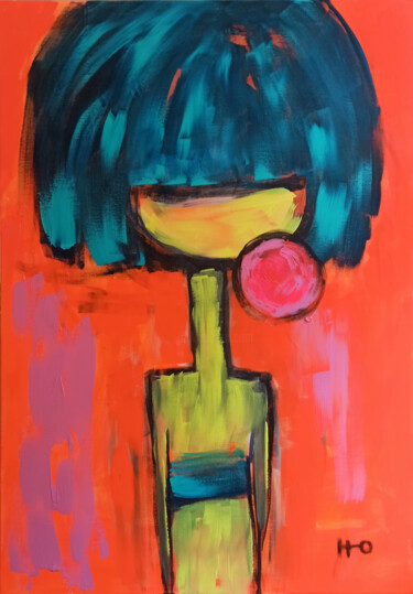 Pintura titulada "Miss Chew" por Eva Hidalgo, Obra de arte original, Acrílico Montado en Bastidor de camilla de madera