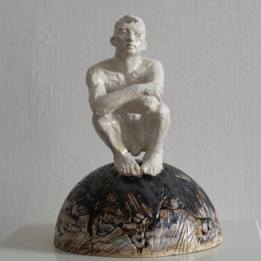 Skulptur mit dem Titel "Small hemisphere. B…" von Sergey Sovkov, Original-Kunstwerk, Keramik