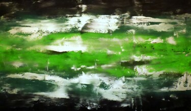 Schilderij getiteld "Golden Clouds" door Floria Rey, Origineel Kunstwerk, Acryl