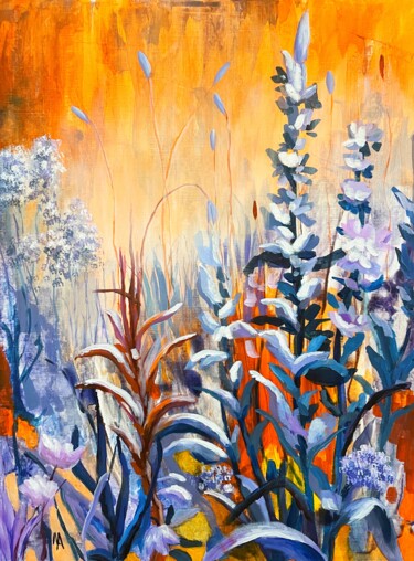 绘画 标题为“Golden Dusk 4” 由Natalie Aleksejeva (NatalieVerve), 原创艺术品, 丙烯