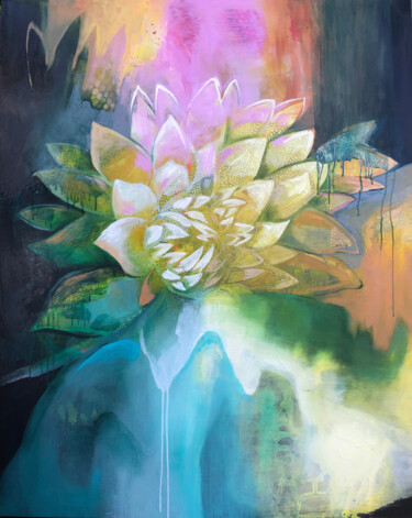 Painting titled "I was just looking…" by Astrid Dahl, Original Artwork, Oil Mounted on Wood Stretcher frame
