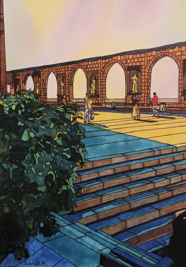 Drawing titled "Montserrat" by Cathy Scosceria, Original Artwork, Marker