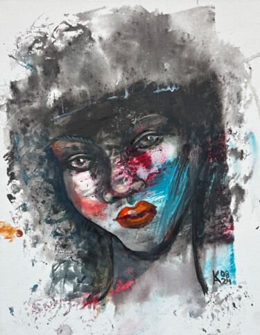 Night Rendezvous 绘画 标题为“Night Rendezvous” 由Katerina Anchugova, 原创艺术品, 丙烯 安装在纸板上