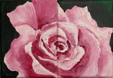 rosa, set di 2 piccole tele Malarstwo zatytułowany „rosa, set di 2 picc…” autorstwa Daria Ceppelli, Oryginalna praca, Olej Zamontowany na Drewniana rama…
