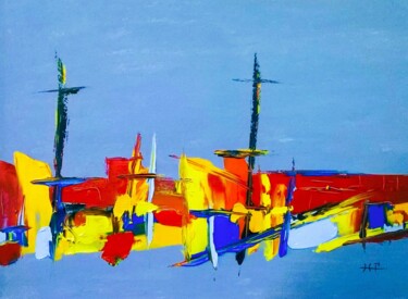 Painting titled "CONTEMPORAIN SEASCA…" by Patrick Hesnard, Original Artwork, Oil