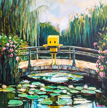 제목이 "Drippy sur le pont…"인 미술작품 Laurent Perazza로, 원작, 아크릴 나무 들것 프레임에 장착됨