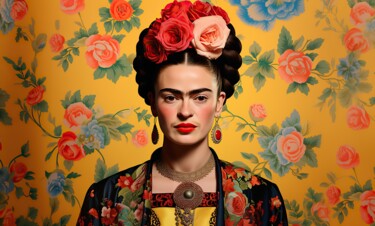 Frida Kahlo "Frida’s Feuerwerk der Gefühle" Digitale Kunst mit dem Titel "Frida Kahlo "Frida’…" von Niklas Horstmann, Original-Kunstwerk, KI-generiertes Bild
