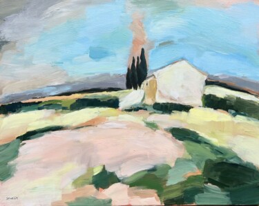 Schilderij getiteld "Mas dans un champ" door Johanne Spinella, Origineel Kunstwerk, Acryl