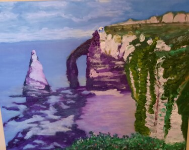 Peinture intitulée "Etretat" par Alain Grégoire, Œuvre d'art originale, Huile