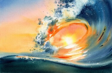 Solar whirlpool #3 Painting titled "Solar whirlpool #3" by Eugenia Gorbacheva, Original Artwork, Watercolor