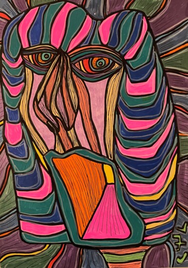 Drawing titled "Normal cry" by Christophe Verger-Lecocq, Original Artwork, Marker