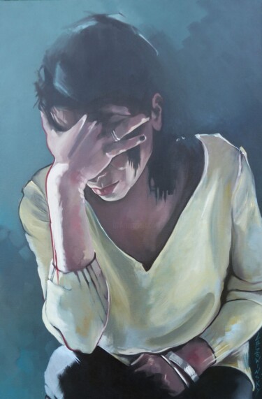 Peinture intitulée "Qui peut dire où le…" par Hélène Lazowinsky, Œuvre d'art originale, Huile