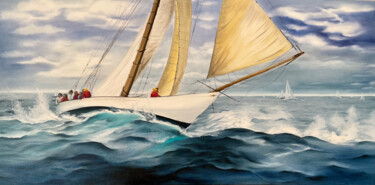 绘画 标题为“Starboard tack” 由Anna Zhdanyuk, 原创艺术品, 油 安装在木质担架架上