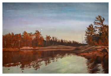 Peinture intitulée "Sunset through the…" par Clifford Dye, Œuvre d'art originale, Huile Monté sur Châssis en bois