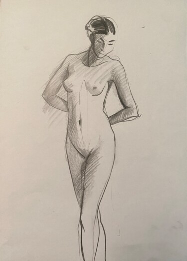 Tekening getiteld "“Nu.”" door Katsiaryna Sumarava, Origineel Kunstwerk, Grafiet