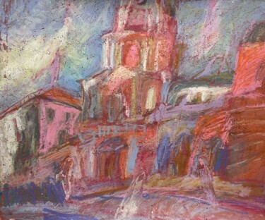 Tekening getiteld "Church of the Holy…" door Natasha Kiryushkina, Origineel Kunstwerk, Pastel