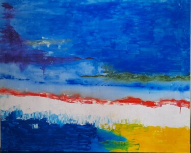 Peinture intitulée "Champ de neige au b…" par Jacqueline Poitevin, Œuvre d'art originale, Acrylique Monté sur Châssis en bois