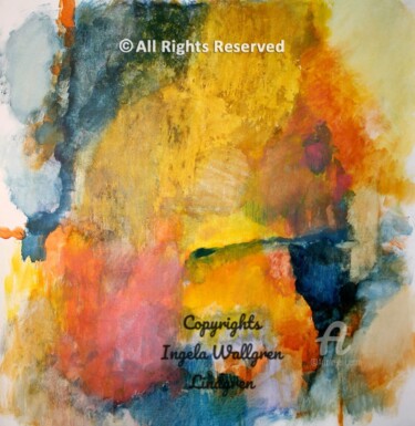 Schilderij getiteld "Sunlight" door Ingela Wallgren Lindgren, Origineel Kunstwerk, Tempera Gemonteerd op Frame voor houten b…