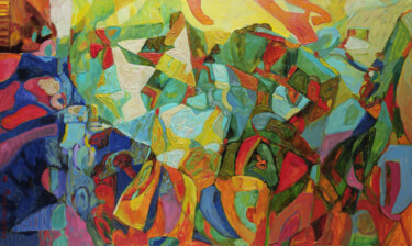 Rainbow mood. Painting titled "Rainbow mood." by Marina Podgaevskaya, Original Artwork, Oil