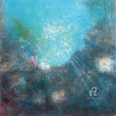 Painting titled "Fathom" by Mona Barbu, Original Artwork, Acrylic Mounted on Wood Panel