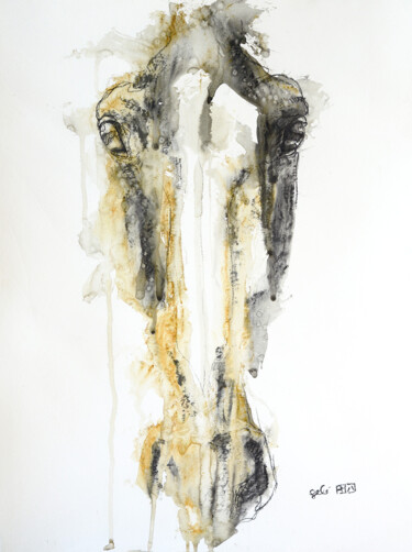 Peinture intitulée "Face à Face 20t" par Benedicte Gele, Œuvre d'art originale, Aquarelle