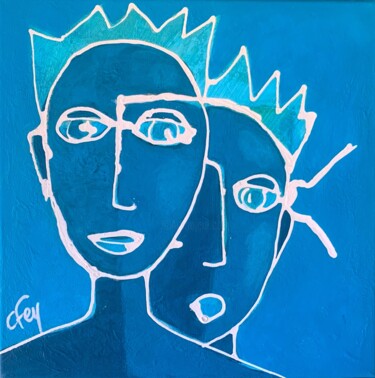 Peinture intitulée "Je te protegerai" par Cfey, Œuvre d'art originale, Acrylique