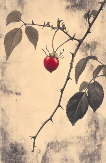 Digital Arts titled "Rose hip" by Olga Poruchikova, Original Artwork, AI generated image