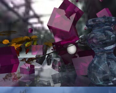 Digital Arts titled "Cubes distribués" by Patrick Fraysse, Original Artwork, 3D Modeling