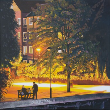 绘画 标题为“a talk in the night…” 由Alain Retiere, 原创艺术品, 油