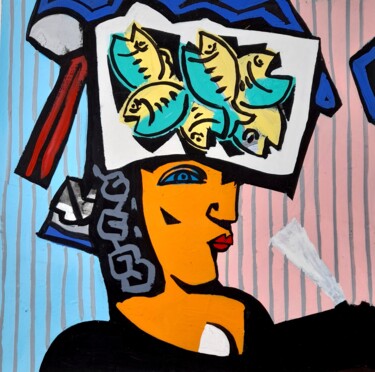 Painting titled "Pêcheogro" by Herve Jonas, Original Artwork, Acrylic