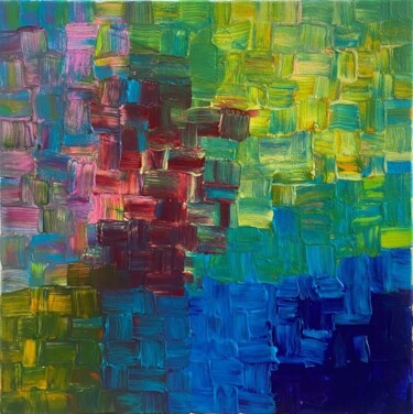 Painting titled "Fusion d'Energie" by Piliarska'Art, Original Artwork, Acrylic Mounted on Wood Stretcher frame