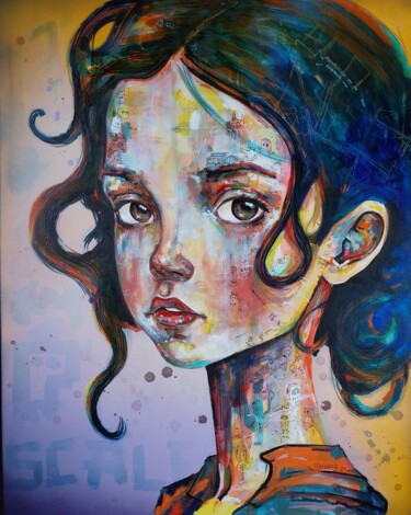 Peinture intitulée "La surfeuse d'argent" par Pascal Fairier, Œuvre d'art originale, Acrylique Monté sur artwork_cat.