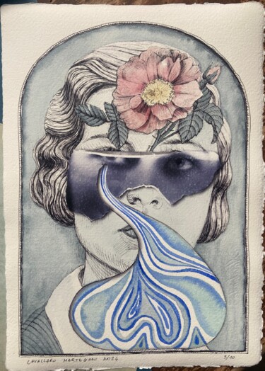 数字艺术 标题为“"La Rosa nel fiume"…” 由Cavallaro & Martegani, 原创艺术品, 数字拼贴