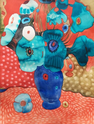 Ζωγραφική με τίτλο "Bouquet • 3 Aquarel…" από Pétronille Remaury, Αυθεντικά έργα τέχνης, Ακουαρέλα