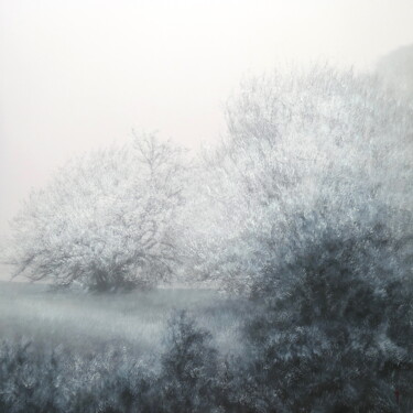 Painting titled "dimanche" by Helene Fuhs, Original Artwork, Oil Mounted on Other rigid panel