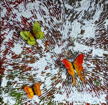 "Winter butterflies" başlıklı Tablo Cb. tarafından, Orijinal sanat, Akrilik Ahşap Sedye çerçevesi üzerine monte edilmiş