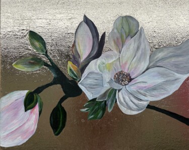 Peinture intitulée "Fantaisie florale" par Antanina Galoubets (Antanina Shkradjuk), Œuvre d'art originale, Acrylique Monté s…