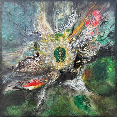 Ζωγραφική με τίτλο "Heart of nature" από Inga Veilande, Αυθεντικά έργα τέχνης, Ακρυλικό Τοποθετήθηκε στο Ξύλινο φορείο σκελε…