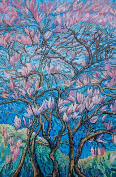 Magnolia #2 Painting titled "Magnolia #2" by Lilit Vardanyan, Original Artwork, Oil