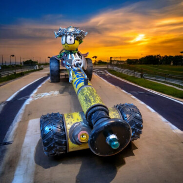 Sculpture titled "LES FOUS DU VOLANT!" by Catherine Delaforge (KTY95), Original Artwork, Aluminium