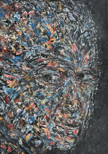 Painting titled "Dichter" by Mohsen Hadi, Original Artwork, Collages