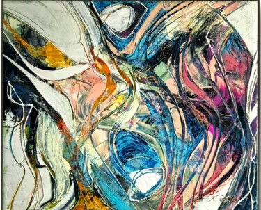 Painting titled "FLUIDITY III" by Sonja Brzak, Original Artwork, Acrylic Mounted on Wood Stretcher frame