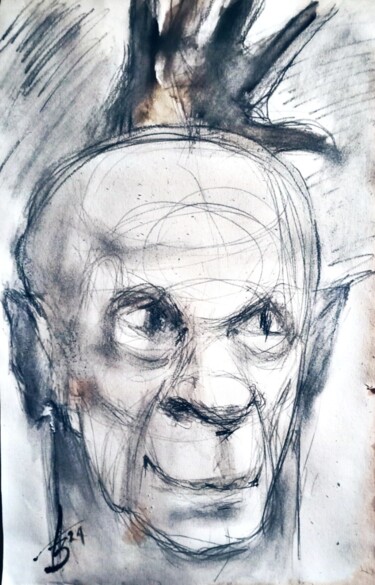 Рисунок под названием "Пабло Пикассо ф.А3" - Tatyana Zakharova, Подлинное произведение искусства, Карандаш