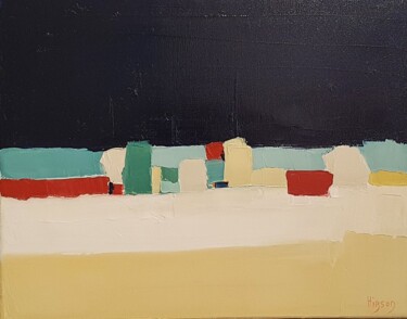 Peinture intitulée "Quand tu pars" par Sandrine Hirson, Œuvre d'art originale, Huile Monté sur Châssis en bois