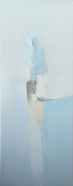 Painting titled "Voyage II" by Sandrine Hirson, Original Artwork, Oil Mounted on Wood Stretcher frame