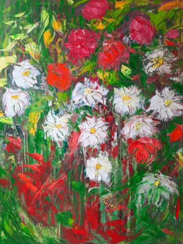 Peinture intitulée "Solaire pique Regard" par Sandra Land, Œuvre d'art originale, Huile