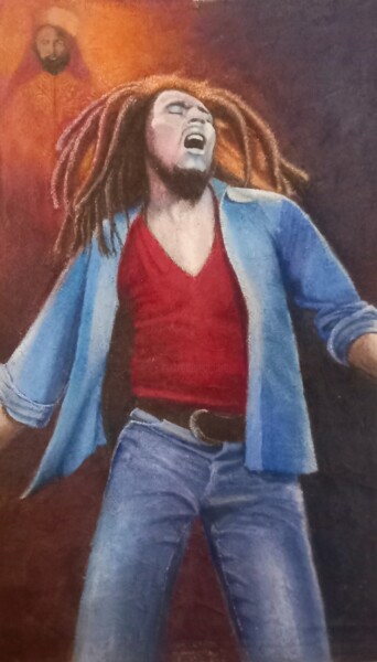 绘画 标题为“Bob Marley en conce…” 由Evelyne Muller, 原创艺术品, 丙烯