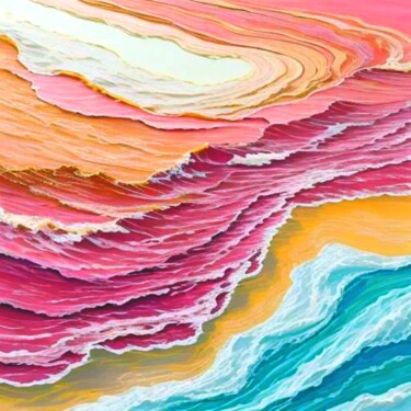 Arts numériques intitulée "beach colors" par Dinem, Œuvre d'art originale, Image générée par l'IA