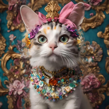 Arts numériques intitulée "Chez le Chat de Dub…" par Karine Garelli (Reds Robin), Œuvre d'art originale, Image générée par l…